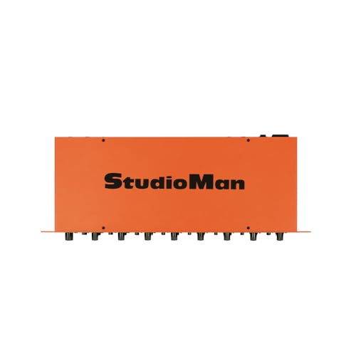 StudioMan HPA1800 8-Channel Headphone Amplifier, Rack Mountable, Stereo/Mono Switch per Channel, 1/4" Jacks, 16–600Ω Impedance, for Studio Monitoring & Live Performances
