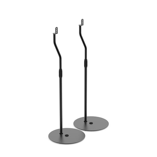 Kanto SLH Universal Height Adjustable Speaker Stands for Satellites up to 9 lbs (4 kg) | Pair | Black