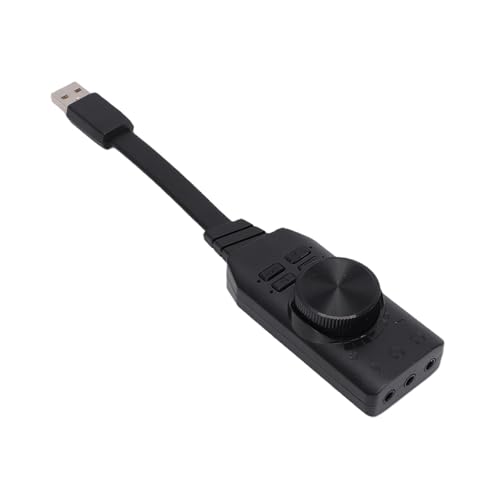 Fabater USB Sound Card, External Stereo Sound Card with Volume Control and 7.1 Surround, USB to 3.5mm Jack Audio Adapter for PC Laptop Desktop Headphone Switch