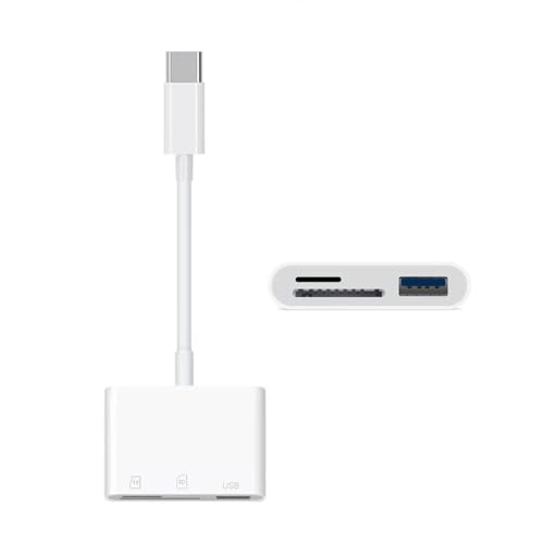 USB 2.0 Type C USB-C to TF Micro SD SDXC USB Female Card Reader Adapter Compatible with MacBook Laptop Tablet Phone - style: SD 3-in-1