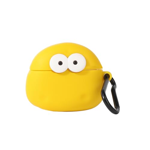 Cute Case for AirPods 4th Generation, for AirPods 4 Wireless Earbuds, XMBYGY Silicone Cartoon Charging Case Shockproof Protective Headphones Cover with Carabiner for Man Woman Teen - color: Cheese