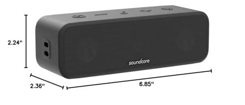 Soundcore Anker 3 Portable Bluetooth Speaker, IPX7 Waterproof, 24H Playtime | PartyCast, BassUp, Custom EQ App, Pure Titanium Diaphragm Drivers- for Home, Shower, Outdoor, and Beach