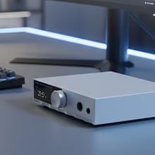 SMSL D100 HiFi Audio DAC Headphone Amplifier, ES9081 Chip XMOS XU-316 Desktop DAC, Full MQA DSD512 PCM768kHz, 4.4mm Balanced/6.35mm/RCA Output for PC Gaming Speakers