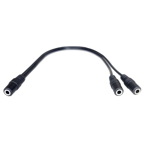 Stereo 3.5mm (1/8 Inch) 1-Female to 3.5mm 2-Females Audio Splitter Cable | Audio Splitter Stereo 3-Pole 3.5mm 1-Female to 3.5mm Dual 2-Females Y Splitter Audio Cable Total Length 34cm