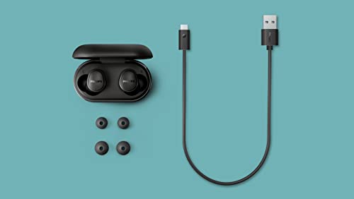 Philips T4556 True Wireless Headphones with Active Noise Canceling (ANC) and IPX4 Water Resistance, Black - color: Black
