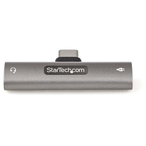 StarTech USB-C Audio & Charge Adapter, Phone (CDP235APDM) | USB-C Audio Adapter with 3.5mm TRRS Headphone/Headset Jack and 60W USB-C Power Delivery Pass-through Charger - style: 3.5mm Audio + 60W Charge