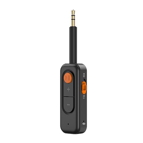 Bluetooth 5.4 Audio Transmitter Receiver with Low Latency,3.5MM AUX Bluetooth Car Adapter with Built-in Microphone for Hands-Free Calls,Wireless Audio Receiver for Home Stereo/Wired Speaker