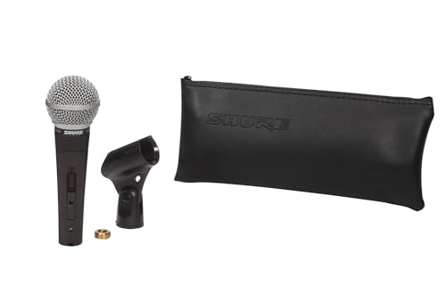 Shure SM58S Pro XLR Dynamic Vocal Microphone with On/Off Switch | Cardioid dynamic vocal mic with on/off switch for studio, live performance, podcasting and recording - style: SM58 with On/Off Switch