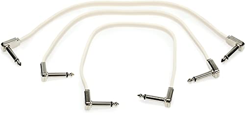 Ernie Ball Flat Ribbon Patch Cable 3-Pack, 12in, White (P06386) - color: White, size: 12 Inch, style: 3-Pack