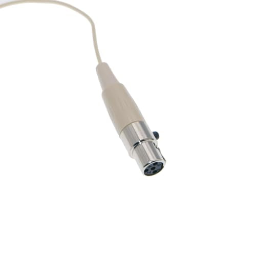 WL35 Professional Clip-On Lavalier Condenser Microphone for Shure ULX SLX PGX GLX QLX U1 UR1 BeltPack Microphones System Parts with TA4F Mini XLR 4Pin Plug (Beige) - color: Beige