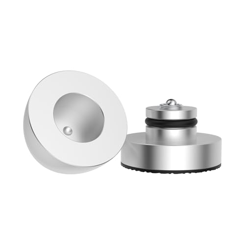 Audiocrast 4X HiFi Speaker Spike Pads Isolation Stand Feet, IF3033 Speaker Shock Absorber Resonance Cancelling Vibration Dampening Floor Protector 30x33MM with Stainless Steel Beads for Audio Gears