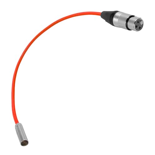KONDOR BLUE | 16 Inch Mini XLR (TA3) 3-Pin Male to XLR Female Audio Cable | Braided On-Rig Mic Cable for Blackmagic Design Pocket Cinema Camera 4K 6K, for Canon EOS C70 | Red - color: Red