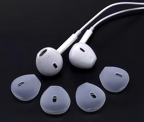 Ear Gel for iPhone EarPods, Anti-Slip Silicone Soft Replacement Sport Earbud Tips, 4 Pairs Ear Buds Covers Compatible with iPhone 7/6s/6 Plus/5s/5c/SE, Protective Ear Cover Tips for Wired Earphones