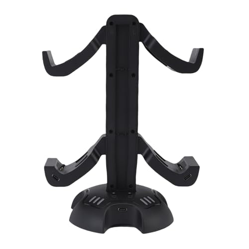 Gaming Headphone Stand with Controller Charger Holder, 2 Charging Docks RGB Light Modes, Earphone Hanger Accessories for Desktop, Headset Stand with USB Ports Fast Charging