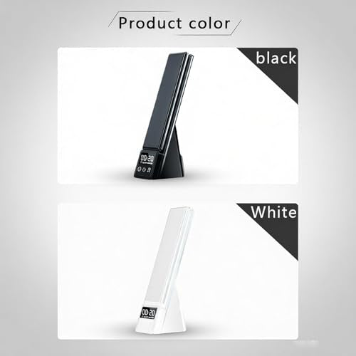AYI Multi-Functional Wireless Charging Lamp with LED Display, Alarm Clock, 3 Color Light Modes, Foldable & Portable, 15W Fast Wireless Charger Stand for Smartphones, Smartwatches, Earbuds, N61 Black. - color: Wireless charger Table lamp N61 Black