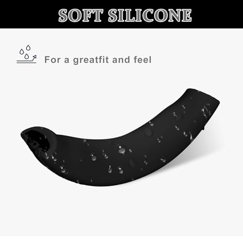 Aiivioll 2-in-1 WH-XB910N Replacement Earpads/Silicone Headband Pad for Sony WH-XB910N Headphones, Protein Leather Cushions with Memory Foam, Silicone Zipper Headband Protector Cover (Black) - color: Black-with headband cover