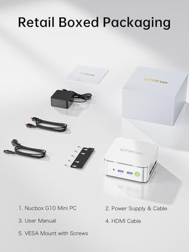 GMKtec Mini PC Computer, G10 Ryzen 5 3500U (Beats N150/4300U/3200U), 16GB RAM 512GB SSD 2.5GbE NIC LAN Desktop Office Home Business HTPC, Triple 4K Display, WiFi, BT, USB-C, DP, Type-C PD, HDMI 2.1 - size: R5 3500U 16GB DDR4+512GB