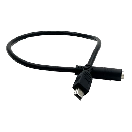 Seadream 3.5mm Female to 5 Pin Mini USB Male Microphone Adapter Cable; 2Pack Mini USB Male to 3.5mm Audio Cable Mic Cord TRRS 4-Pole