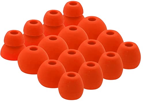 16pcs Lava Red Ear Tips Ear Buds Ear Gels Replacement for Beat s by dr dre Powerbeats Pro, JNSA Eartips Earbuds Eargels Compatible with Powerbeats Pro/Beat s X, SML and Double Flange, Lava Red - color: Lava Red
