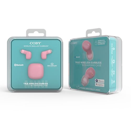 Mini Invisible Wireless Earbuds, Bluetooth 5.3, Mic & Charging Case, Pink | 12-HR Playtime, Touch Control, Sweat & Splash Resistant, Works with Siri, Alexa & Google, Compatible with iPhone & Android - color: C-Pink