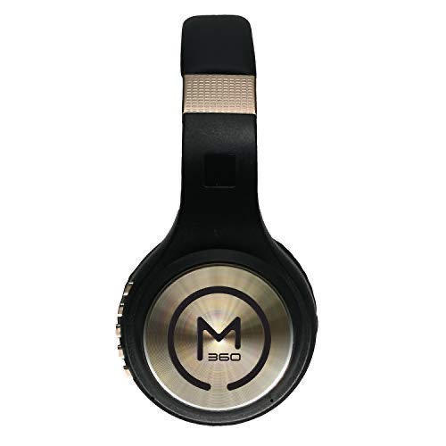 Morpheus 360 Bluetooth Headphones, Wireless Headphones Over Ear, Wireless Headset with Microphone, Black with Gold Accents, Comfortable Design HP5500G - color: Black with Gold Accents