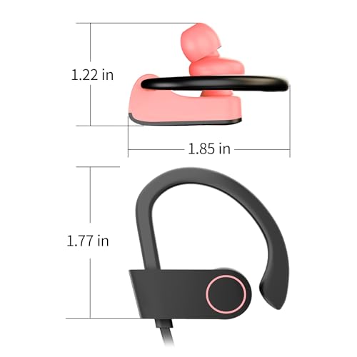 JOYWISE Bluetooth Headphones, Wireless Headphones 16H Playtime Wireless Earbuds with Mic Stereo in-Ear Earphones, IPX7 Waterproof Sports Ear Buds Sound Isolation Headsets for Running, Workout Pink - color: Pink