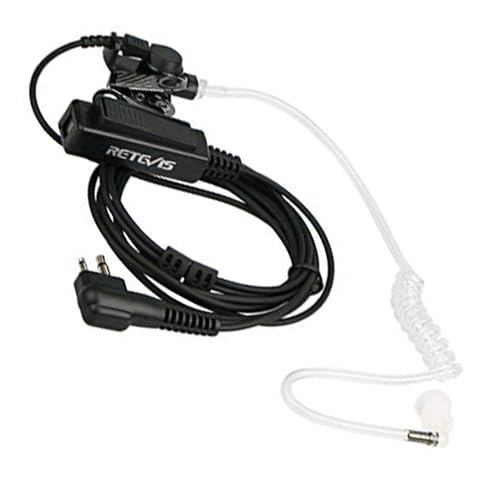 Retevis Covert Tube Walkie Talkie Earpiece with Mic, Full Size PTT(1 Pack)