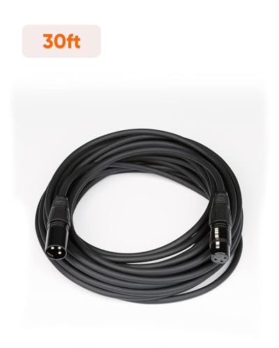 CableCreation 3Pin XLR Male to Female Balanced Microphone Extension Cable - size: 30 Feet, style: 【2 Pack】