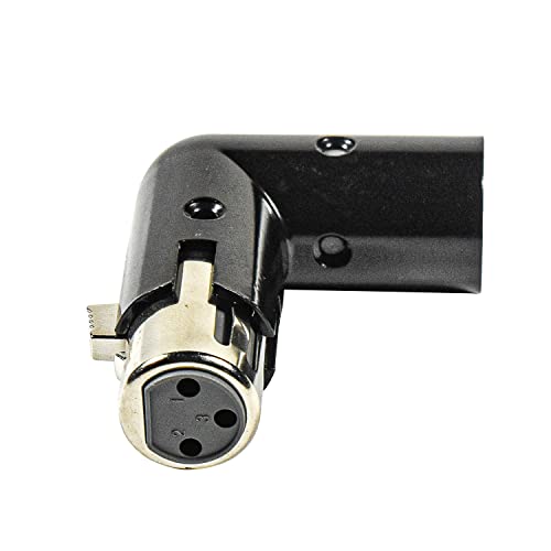 HQRP 3-Pin XLR Angle Adapter Dual Male & Female with 4 Adjustable Angle Positions Right Left and 90 Degree, Compatible with Mixers that Interfere with Other Applications, Durable Metal 3-Pin Connector