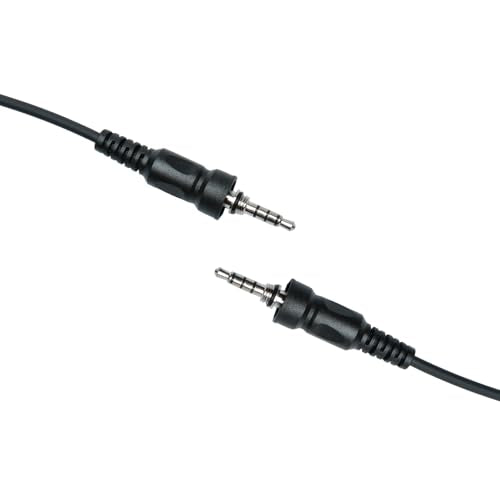 Tube Earpiece 3.5mm Threaded Compatible with Yaesu VX-6R HX400 | 3.5mm 4-pole threaded, acoustic tube, in-line PTT mic; Compatible with VX-7R FT-270R HX210 HX370s HX890 EVX-S24