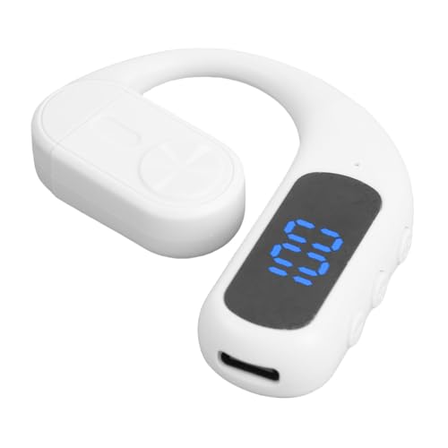 AMONIDA Bluetooth Headset, Single Ear Headset with Earhook Design, Noise Canceling Wireless Handsfree Earpiece for Trucker Driver Business (White) - color: White