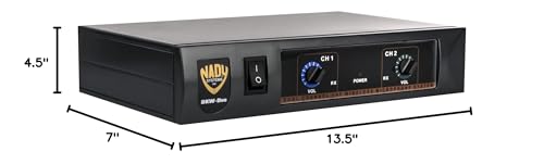 Nady DKW-Duo-HT Channel (B/D) VHF Dual Wireless Handheld Microphone System – Includes 2 Microphones, AC Adapter and Audio Cable