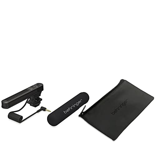 Behringer GO CAM Shotgun Microphone Wired Professional Camera Mic for Podcast Interviews Vlogs Live Streaming Audio Recorder, Black