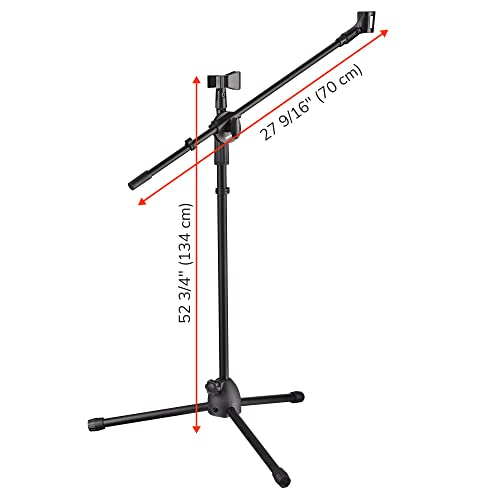 Yescom Microphone Boom Arm Stand with Phone Mount Holder Stable Tripod Base - size: Pro-2 Mic Clip+Phone Holder