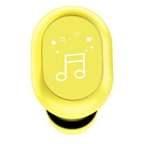 Fabater Single Ear Bluetooth Headset, BT 5.0 3 Hour Playtime Mini Wireless Earbuds, Truck Driver Headset with Touch Control Dual Interconnection IPX4 Sweatproof for Smart Phones PC TV (Yellow) - color: Yellow