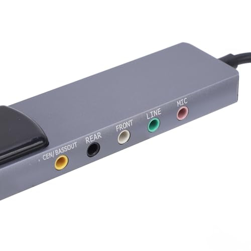 GOWENIC External Sound Card, USB Sound Card Adapter with CM6206LX Noise Reduction Chip for Win 98 ME 2000 7 8 Vista, 5.1 7.1 Channel Optical Input Output Digital Recording