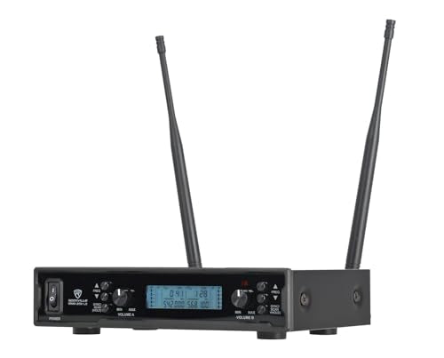 Rockville RWM-200 L2 Dual UHF Beltpack Wireless Microphone System, Lavalier & Headset Mics, 200 Channels, 3 Band EQ, Echo | 200 Channels, XLR/1/4" Outputs, 500' Range, Metal Receiver, Belt Pack EQ, One-Key Pairing, FCC Compliant - style: Lavalier