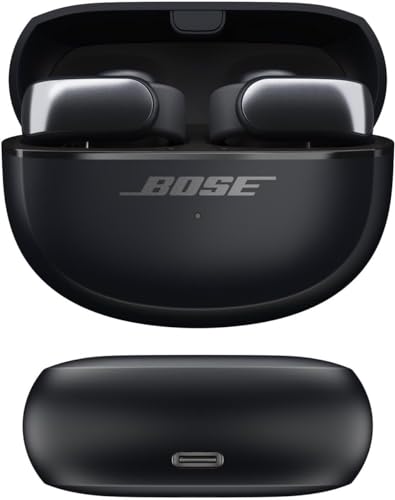 Bose Ultra Open Earbuds - Bluetooth Open Ear Earbuds with OpenAudio for Awareness, Clip-On Design for Comfort, Water Resistant, Up to 48 Hrs of Playtime, Black - color: Black