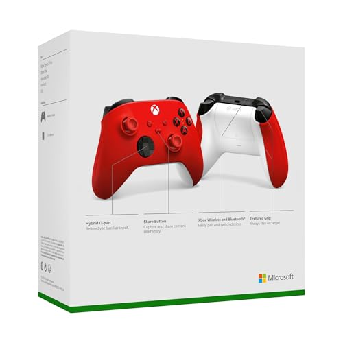 XBOX Wireless Gaming Controller | Pulse Red | Consoles, PCs, TVs, mobile, and more | Textured Grip | Wireless, Bluetooth, USB-C Connectivity - style: Pulse Red