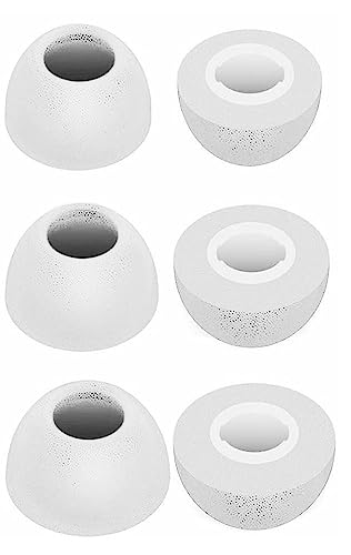 Memory Foam Tips Compatible with Bose QuietComfort Earbuds II, No Silicone Eartips Pain, Anti-Slip Replacement Ear Tips, Fit in Charging Case, Reducing Noise Tips, 3 Pairs (S/M/L, Soapstone) 214qc2w3