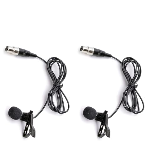 2 Pack XLR 4PIN Lavalier Microphone for shure Wireless System - size: Black Lavalier Microphone