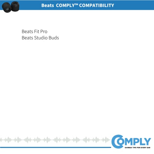 Comply Memory Foam Replacement Ear Tips, Black, Large (3 Pairs) | For Beats Fit Pro & Beats Studio Buds, Ultimate Comfort, Secure Fit, Superior Noise Isolation - size: Large