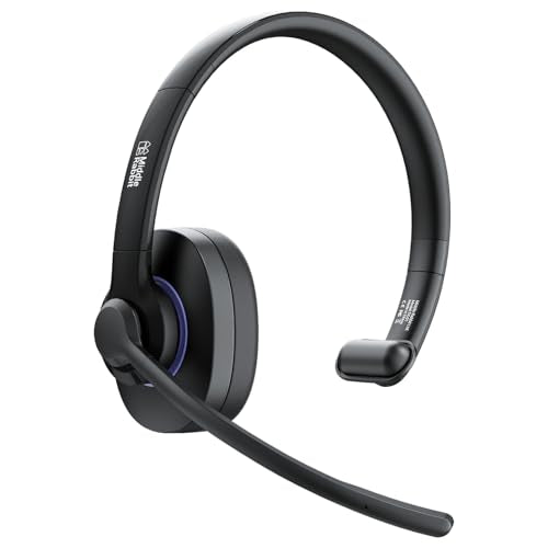 Middle Rabbit TK01 Wireless Headset with Mic for Work, Bluetooth On Ear Headphones with Noise Cancelling Microphone, Single Ear Headphones for Computer Laptop PC, for Office Call Center