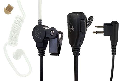 Artisan Power P-4601: Surveillance Translucent Acoustic Tube Earpiece with 2-Wire PTT and 2 Pin Connector for Motorola Radios