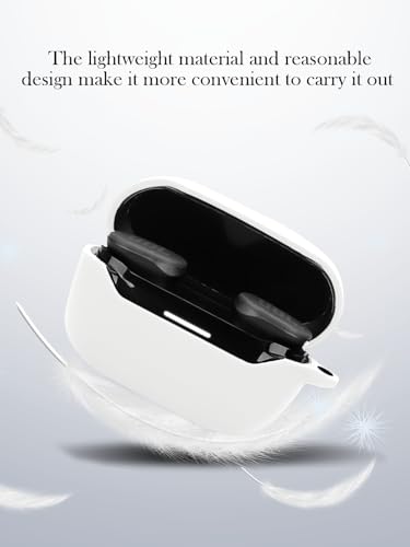 Case for Endurance Race 2 True Wireless in Ear Earbuds,Soft Protective,Shockproof, BOVUGAC Silicone Case Cover with Keychain & Cleaning Kit & Lanyard-White - color: White