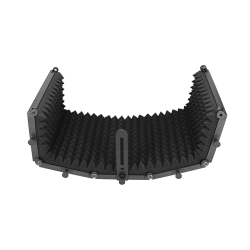 Semme Microphone Isolation Microphone Isolation for Studio Recording Foldable Sound Absorbing Foam Reflector 5 Panel Acoustic for Clear Voice