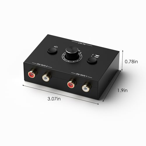 Dingsun Bi-Directional 2-Way RCA Stereo Audio Switch Audio Signal Source Switcher Selector Splitter Box for DVD/Blu-ray Players etc. (2 Input-1 Output /1 Input-2 Output) - style: RL audio switch