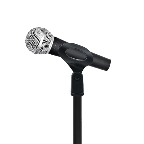 4Pcs Microphone Clip Rubber Flexible Mic Holder, Black, Egg-shaped | Handheld Wireless, Adjustable Angle, Inner Diameter Range 30-50mm - style: Black, Egg-shaped