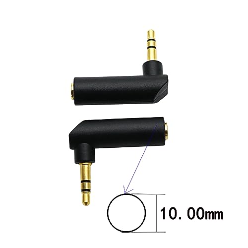 3.5mm Angle Male to Female Audio Adapter, 90 Degree Right Angle Gold-Plated TRS Stereo Jack Plug AUX Connector Compatible with Headset, Tablets, MP3 Players, Speakers(5 Pack)…