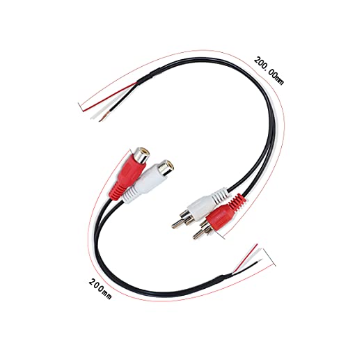 2 Pack 6inch RCA Female to Speaker Wire, RCA Female Plug Adapter Connector to Bare Wire Open End Audio Cable for Amplifier Audio Video Receiver Speakers